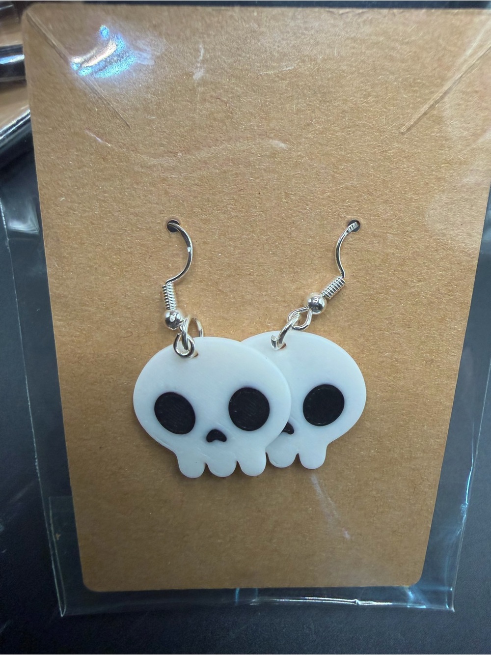 White Skull Earrings - Cute Halloween Accessory